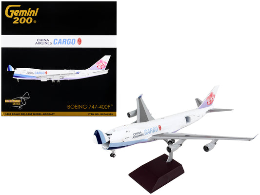 Boeing 747-400F Commercial Aircraft &quot;China Airlines Cargo&quot; White with Purple Tail &quot;Gemini 200 - Interactive&quot; Series 1/200 Diecast Model Airplane by GeminiJets