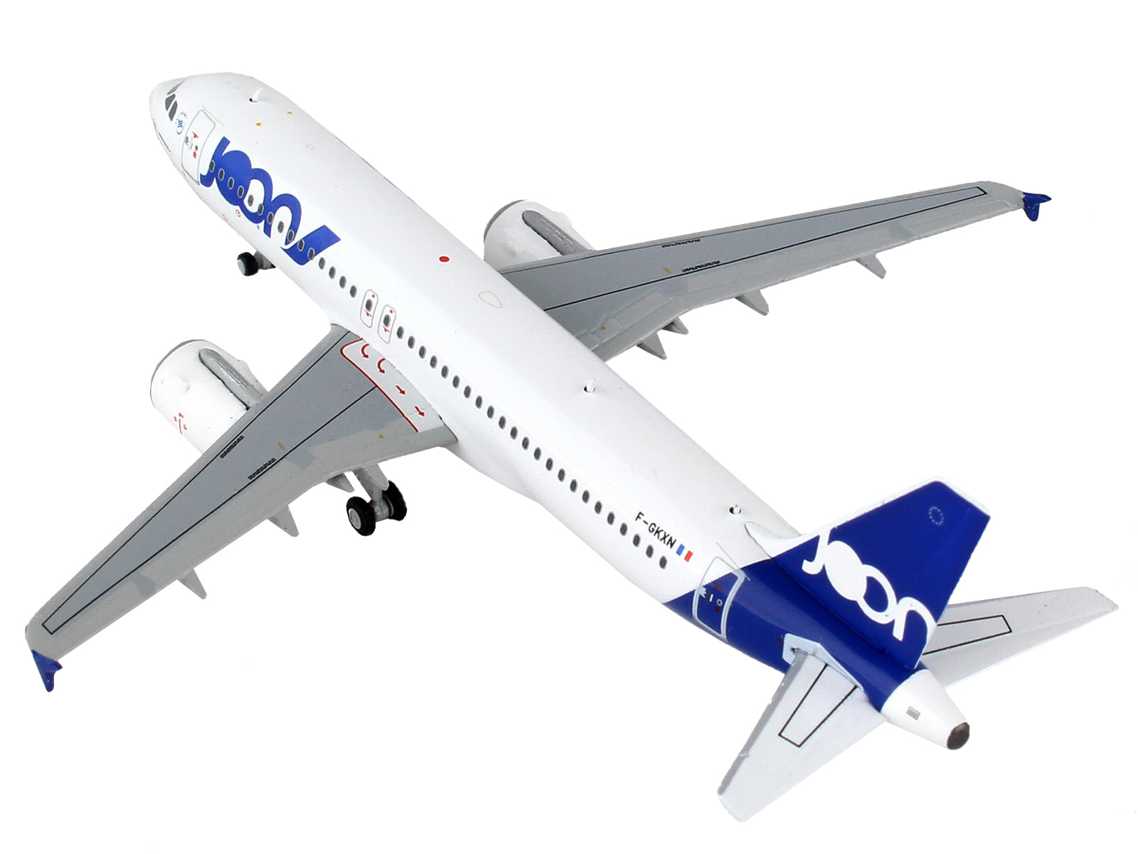 Airbus A320 Commercial Aircraft &quot;Joon&quot; White with Blue Tail 1/400 Diecast Model Airplane by GeminiJets