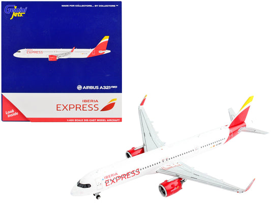 Airbus A321neo Commercial Aircraft &quot;Iberia Express&quot; White with Red Tail 1/400 Diecast Model Airplane by GeminiJets