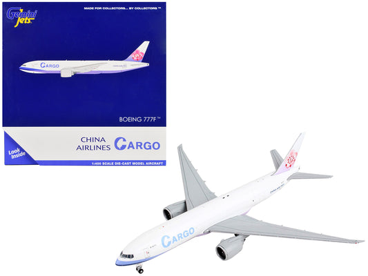 Boeing 777F Commercial Aircraft &quot;China Airlines Cargo&quot; White with Purple Stripes and Tail 1/400 Diecast Model Airplane by GeminiJets