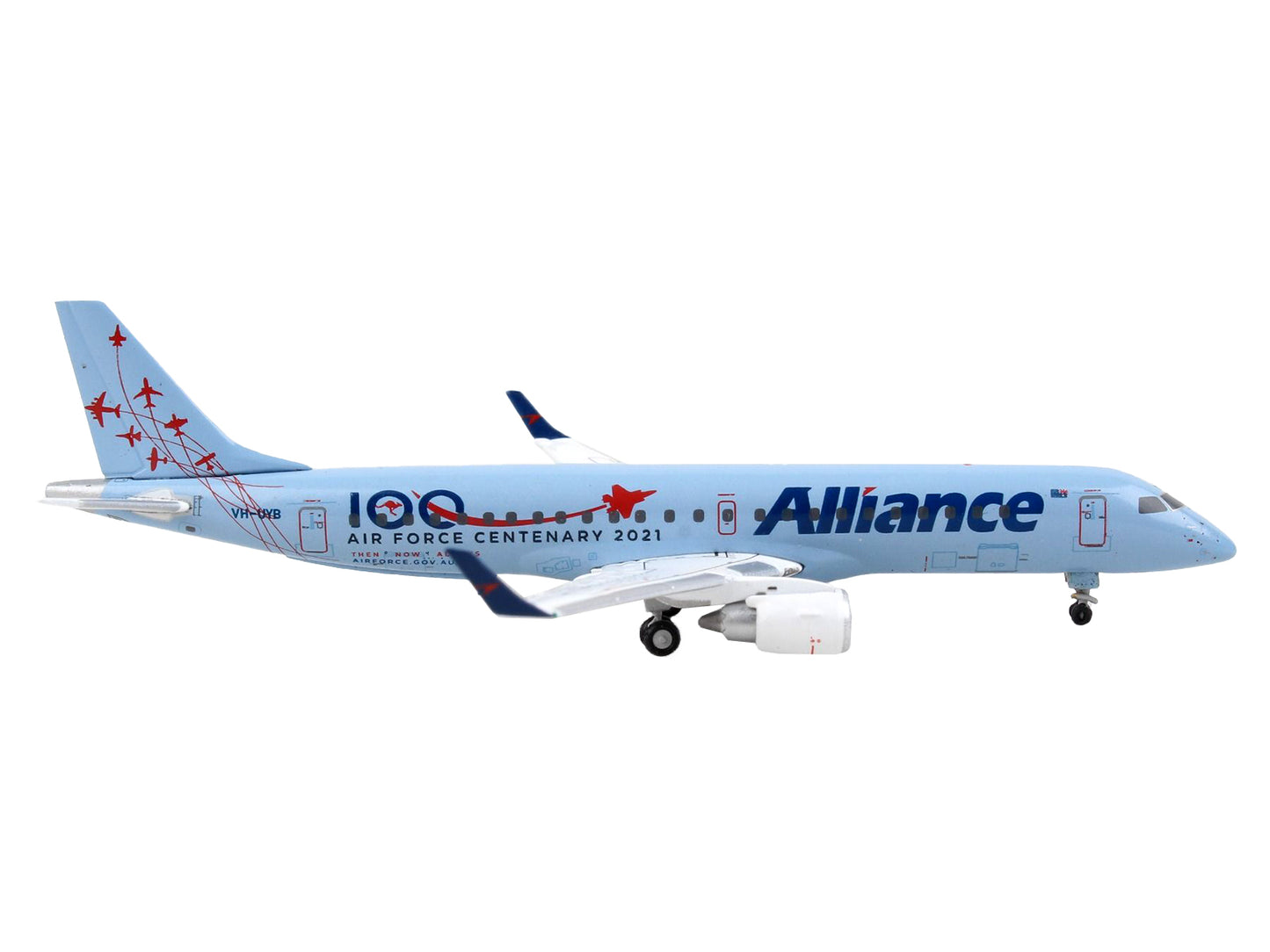 Embraer ERJ-190 Commercial Aircraft &quot;Alliance Airlines - 100th Anniversary Royal Australian Air Force&quot; Blue 1/400 Diecast Model Airplane by GeminiJets