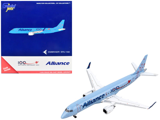 Embraer ERJ-190 Commercial Aircraft &quot;Alliance Airlines - 100th Anniversary Royal Australian Air Force&quot; Blue 1/400 Diecast Model Airplane by GeminiJets