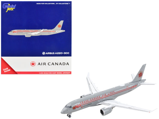 Airbus A220-300 Commercial Aircraft &quot;Trans-Canada Air Lines - Air Canada&quot; Gray with Red Stripes 1/400 Diecast Model Airplane by GeminiJets