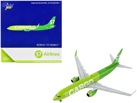 Boeing 737-800BCF Commercial Aircraft &quot;S7 Airlines Cargo&quot; Green 1/400 Diecast Model Airplane by GeminiJets