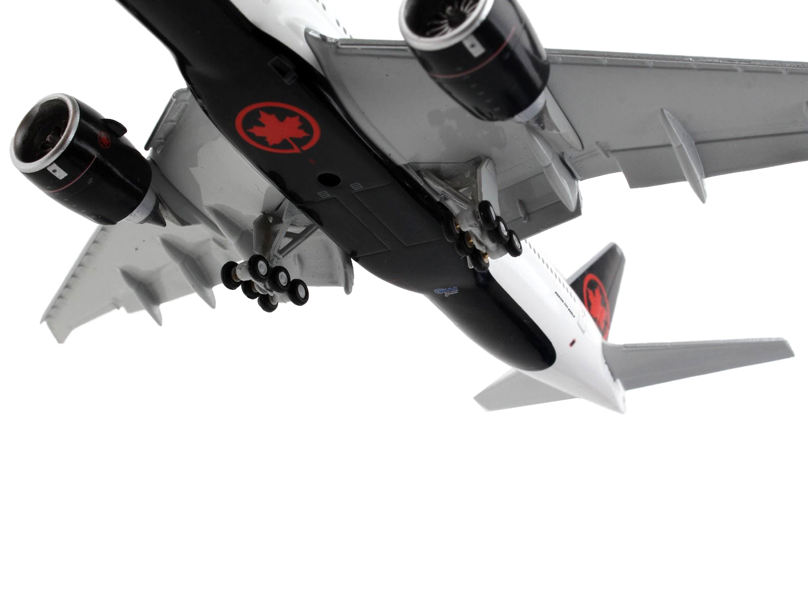 Boeing 777-200LR Commercial Aircraft with Flaps Down &quot;Air Canada&quot; White with Black Tail 1/400 Diecast Model Airplane by GeminiJets