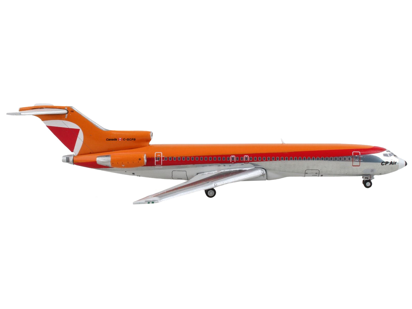 Boeing 727-200 Commercial Aircraft &quot;CP Air&quot; Orange and Silver with Red Stripes 1/400 Diecast Model Airplane by GeminiJets