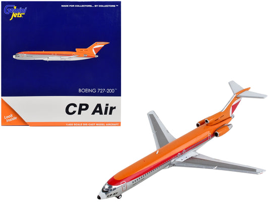 Boeing 727-200 Commercial Aircraft &quot;CP Air&quot; Orange and Silver with Red Stripes 1/400 Diecast Model Airplane by GeminiJets