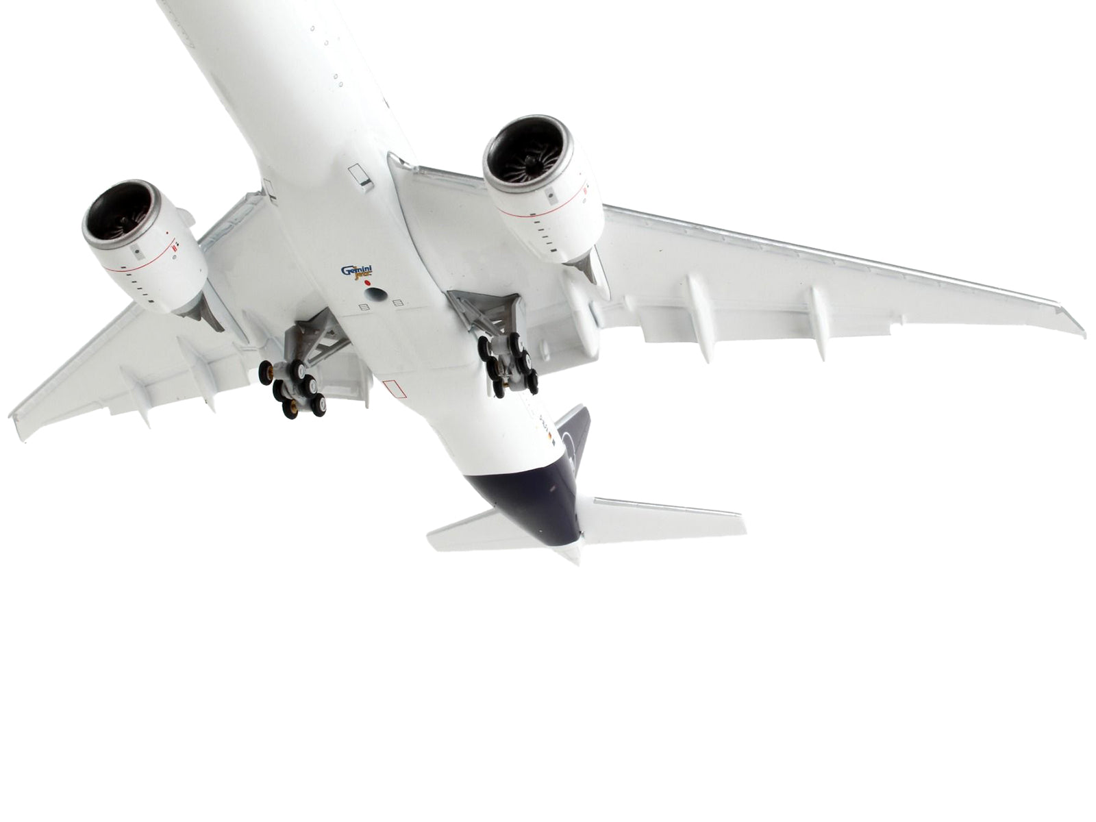 Boeing 777F Commercial Aircraft with Flaps Down &quot;Lufthansa Cargo&quot; White with Dark Blue Tail 1/400 Diecast Model Airplane by GeminiJets