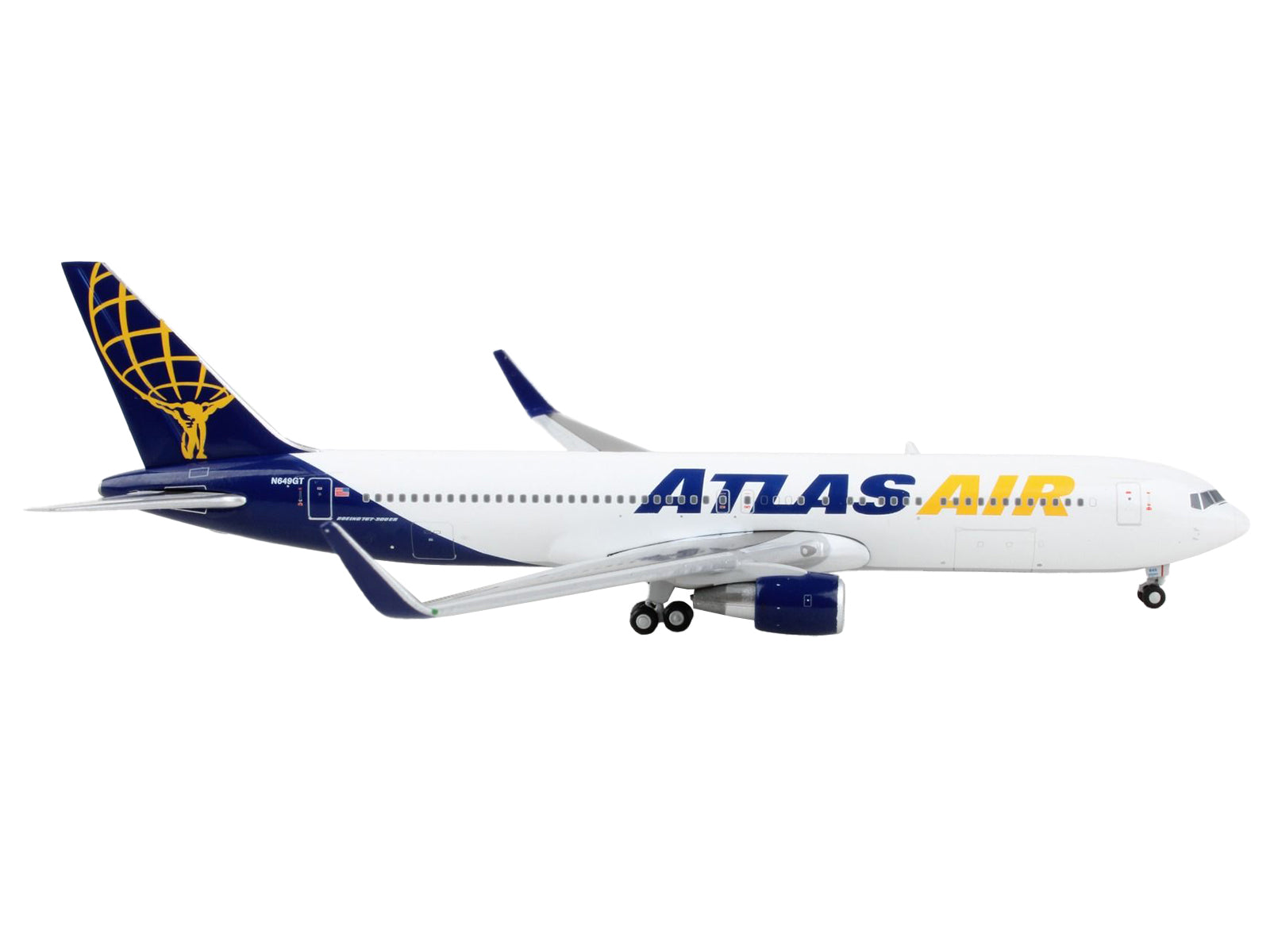 Boeing 767-300ER Commercial Aircraft &quot;Atlas Air&quot; White and Blue 1/400 Diecast Model Airplane by GeminiJets