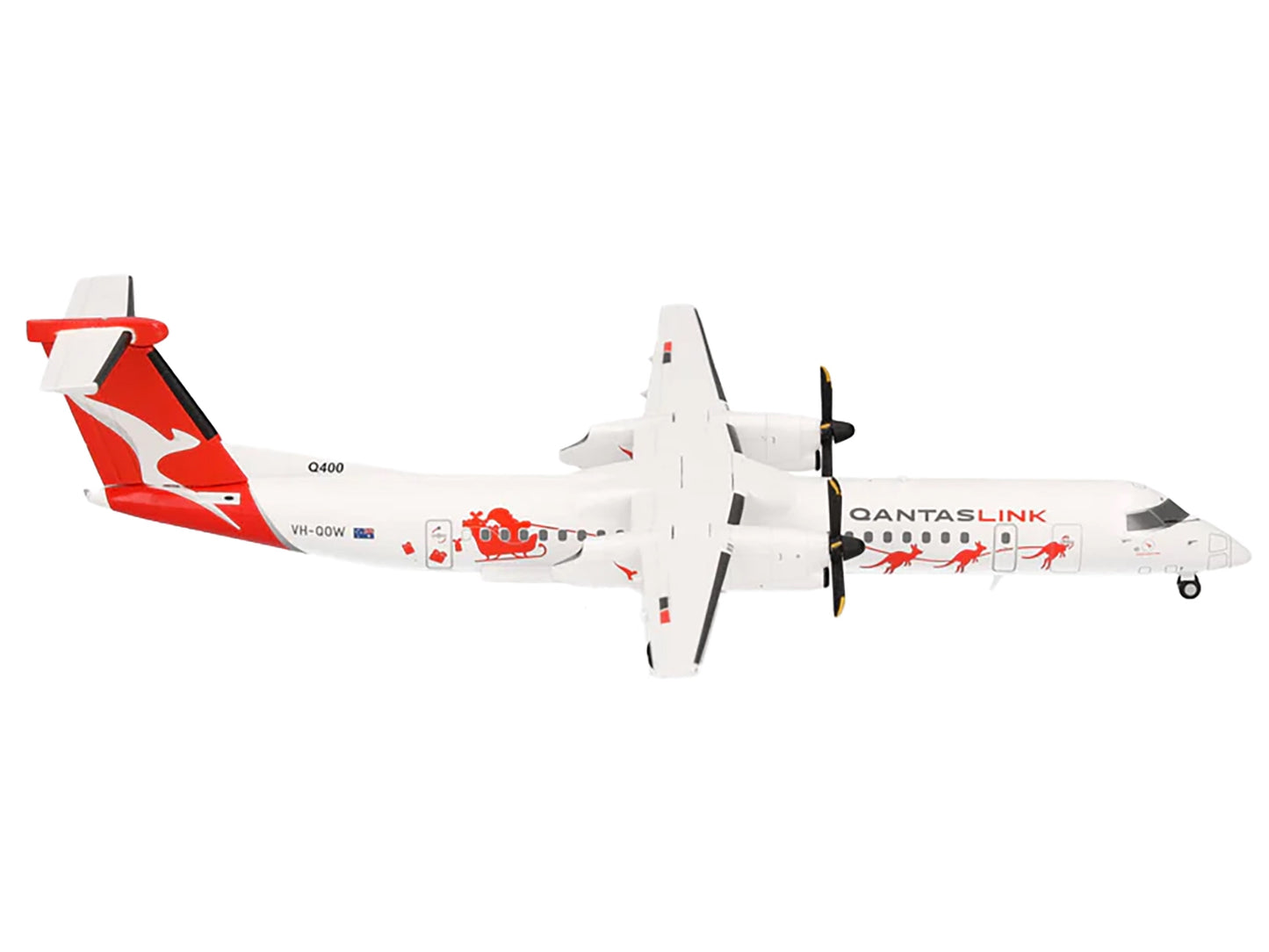 Bombardier Q400 Commercial Aircraft &quot;QantasLink - Dasher-8 Livery&quot; (VH-QOW) White with Graphics 1/200 Diecast Model Airplane by Herpa