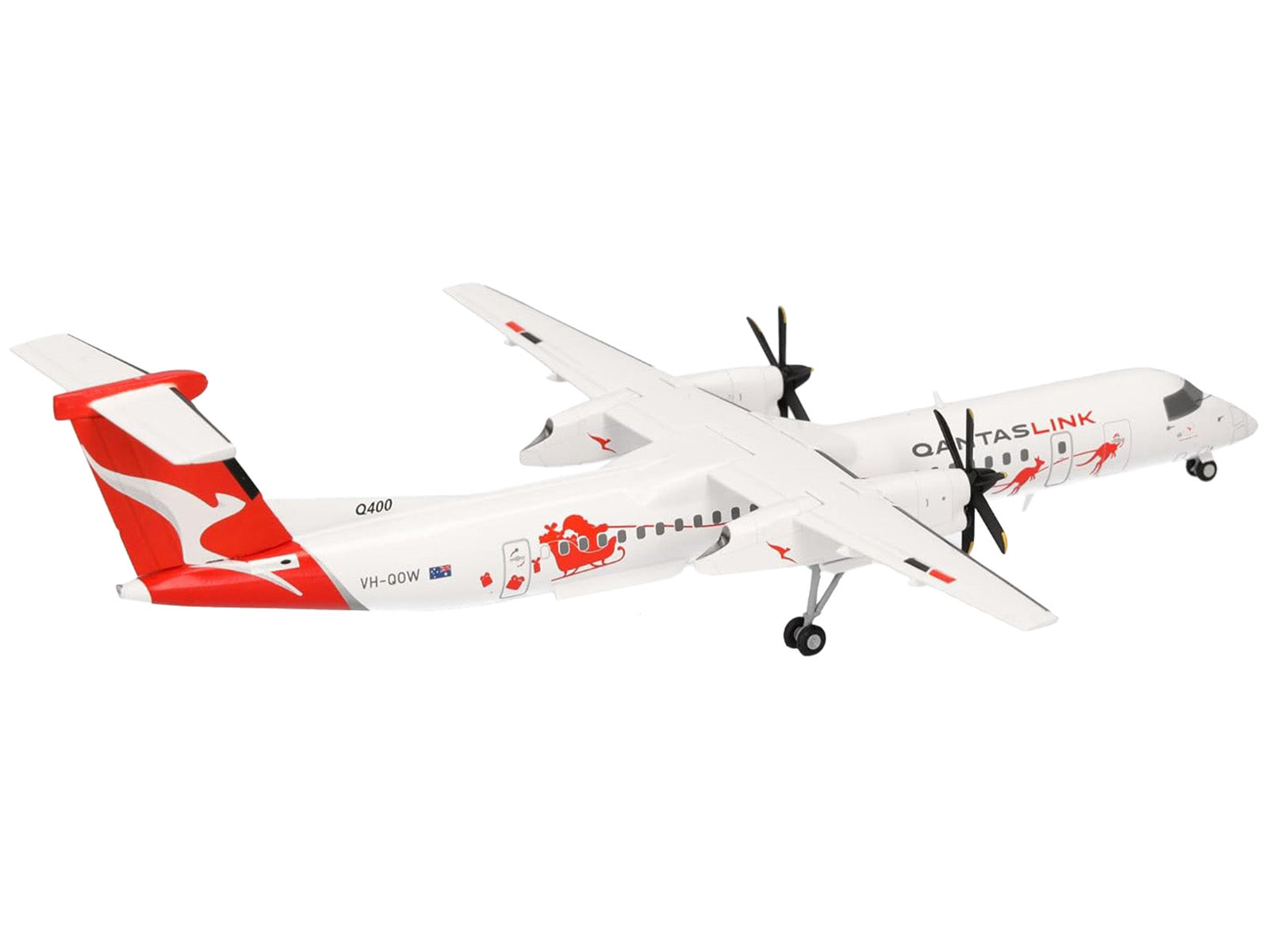 Bombardier Q400 Commercial Aircraft &quot;QantasLink - Dasher-8 Livery&quot; (VH-QOW) White with Graphics 1/200 Diecast Model Airplane by Herpa
