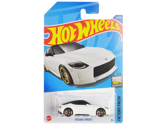 Nissan Z Proto White Metallic with Black Top &quot;Factory Fresh&quot; Series Diecast Model Car by Hot Wheels