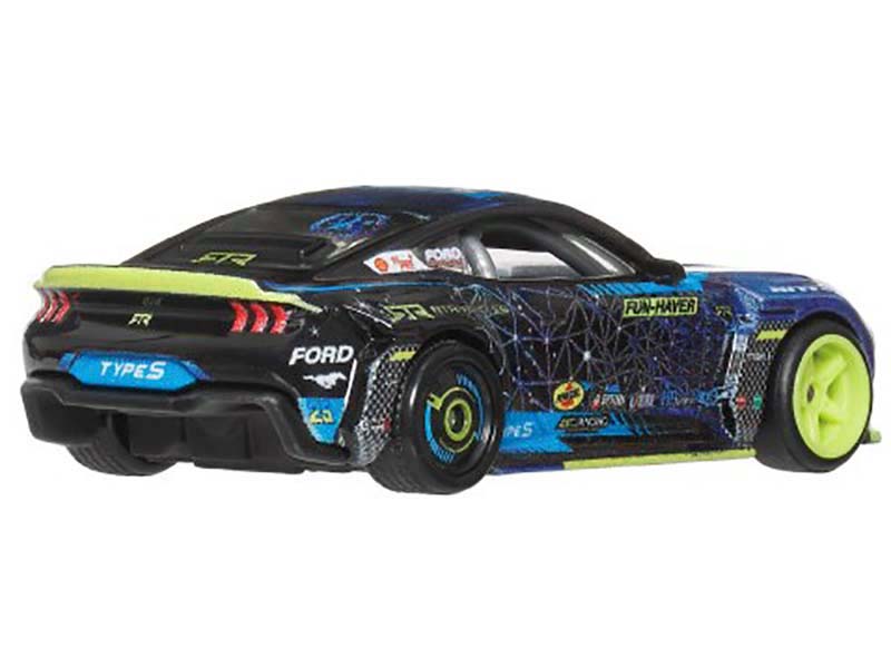 2024 Ford Mustang RTR Spec 5-FD Dark Blue with Graphics &quot;Circuit Legends&quot; Series Diecast Model Car by Hot Wheels