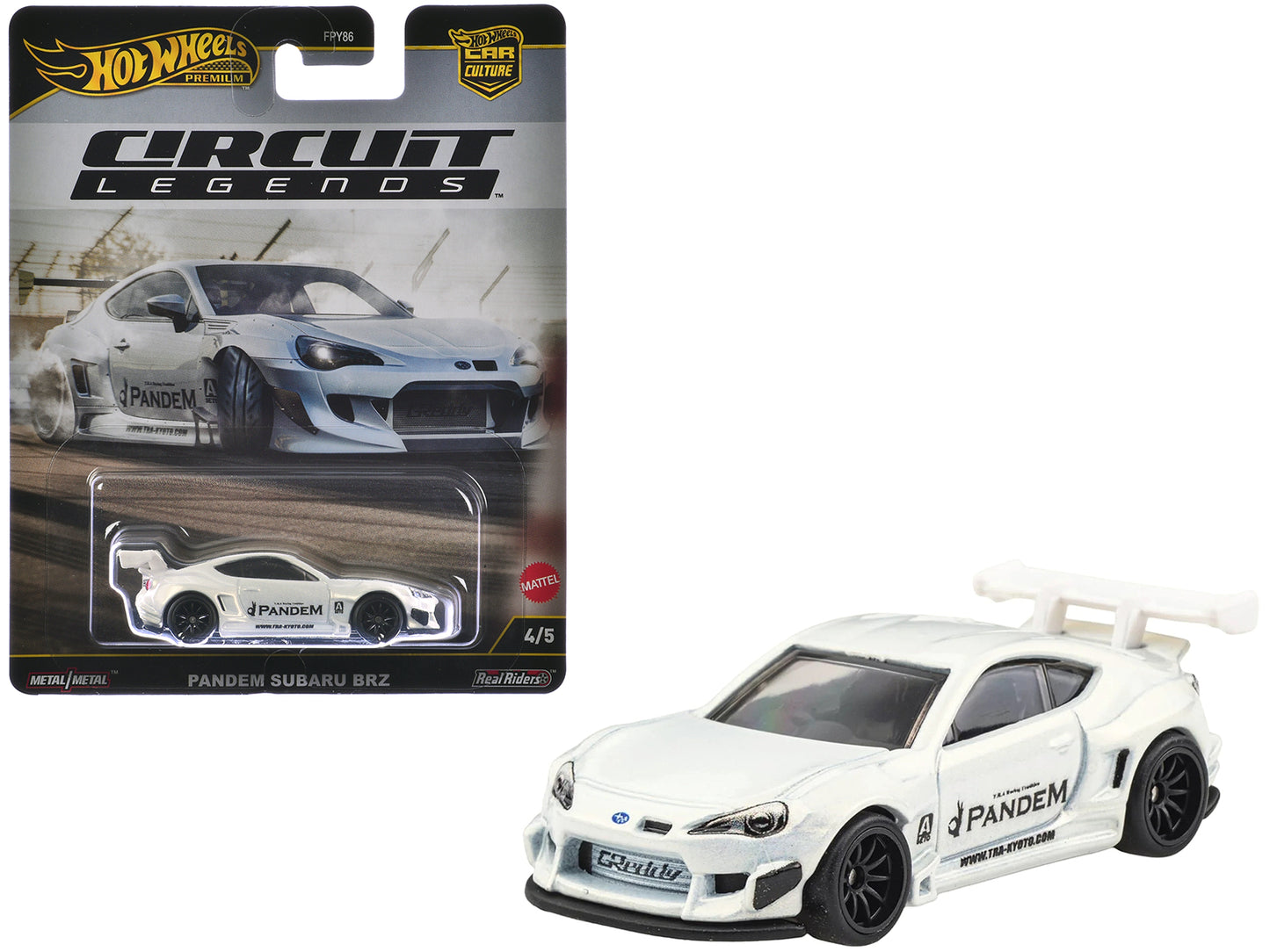 Subaru BRZ Pandem RHD (Right Hand Drive) White Metallic &quot;Circuit Legends&quot; Series Diecast Model Car by Hot Wheels