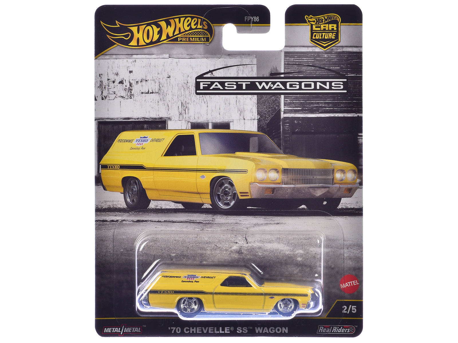 1970 Chevrolet Chevelle SS Wagon &quot;Yenko&quot; Yellow &quot;Fast Wagons&quot; Series Diecast Model Car by Hot Wheels