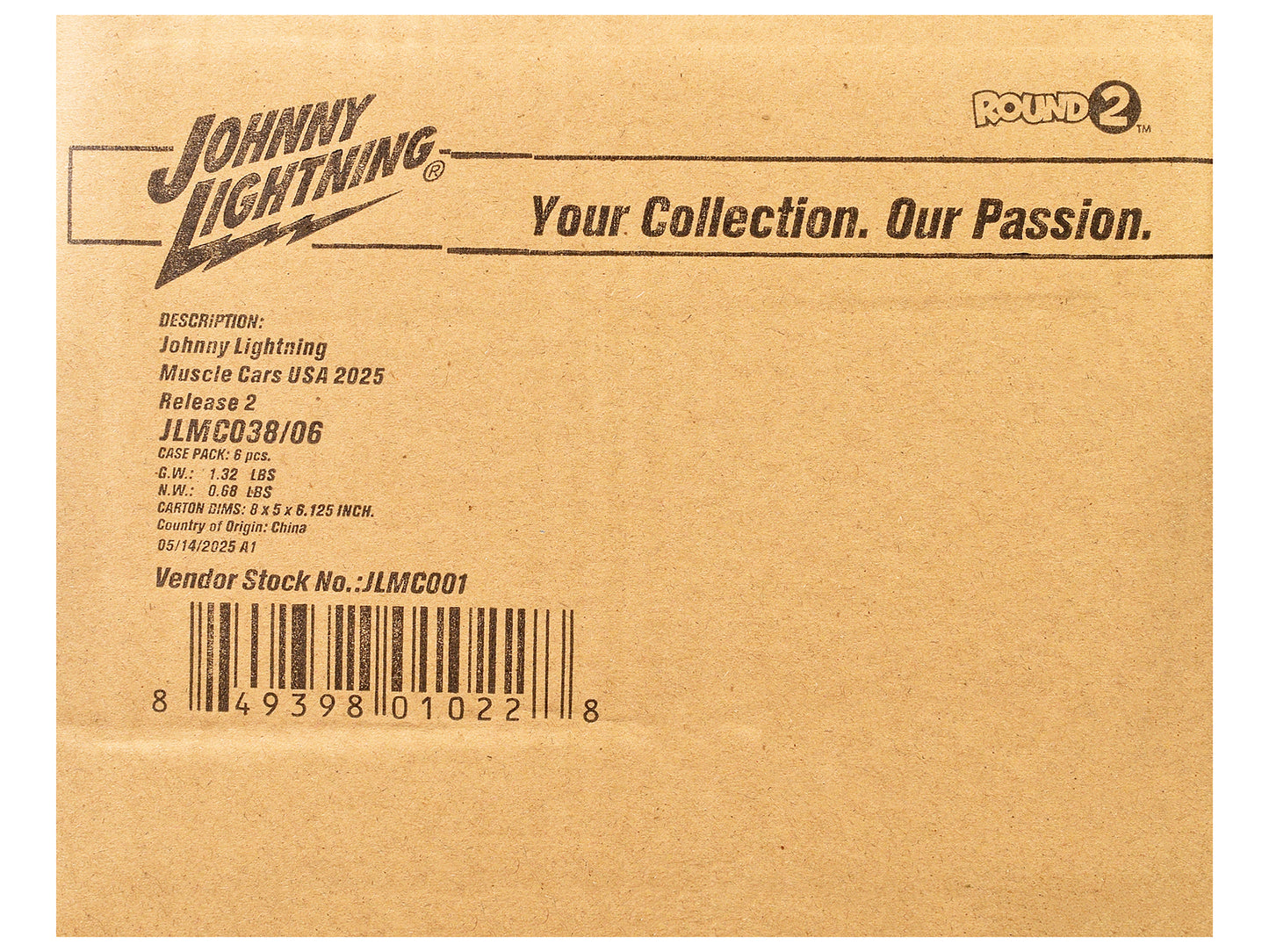 &quot;Muscle Cars USA&quot; 2025 Release 2 Set of 6 pieces 1/64 Diecast Model Cars by Johnny Lightning