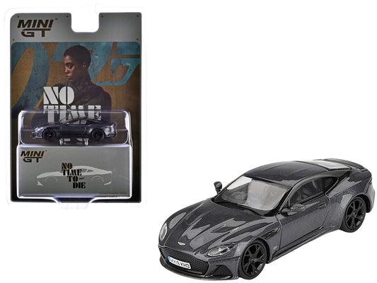 Aston Martin DBS RHD (Right Hand Drive) Gray Metallic 007 James Bond &quot;No Time to Die&quot; (2021) Movie Limited Edition 1/64 Diecast Model Car by Mini GT