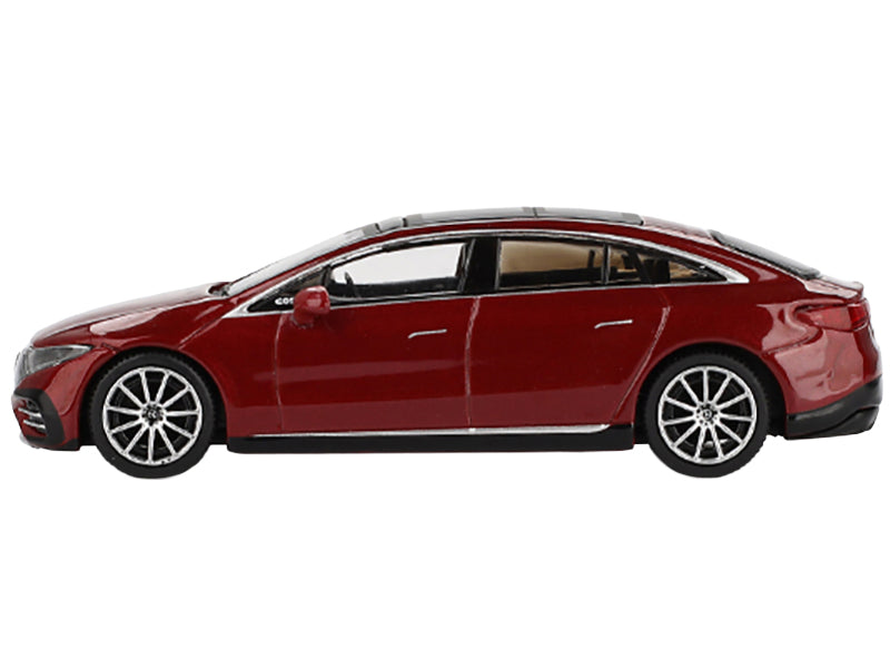 Mercedes-Benz EQS 580 4MATIC Red Metallic with Sun Roof Limited Edition 1/64 Diecast Model Car by Mini GT