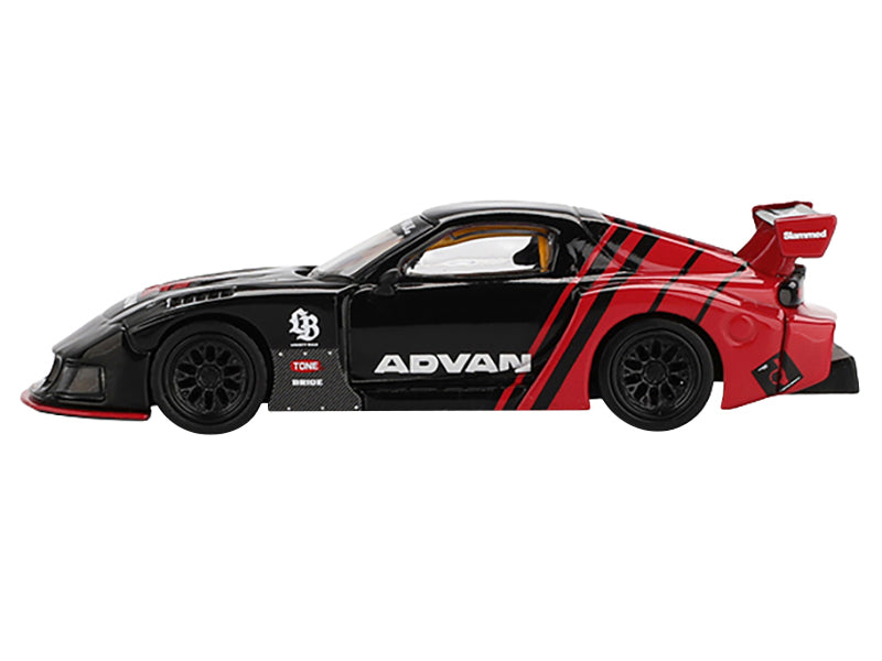 Mazda RX-7 LB-Super Silhouette RHD (Right Hand Drive) &quot;Advan&quot; Black and Red Limited Edition 1/64 Diecast Model Car by Mini GT