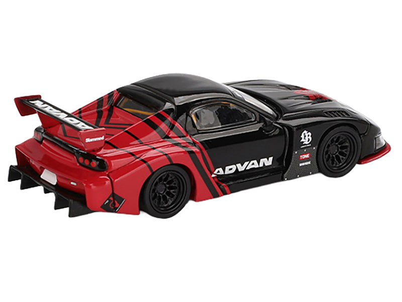 Mazda RX-7 LB-Super Silhouette RHD (Right Hand Drive) &quot;Advan&quot; Black and Red Limited Edition 1/64 Diecast Model Car by Mini GT