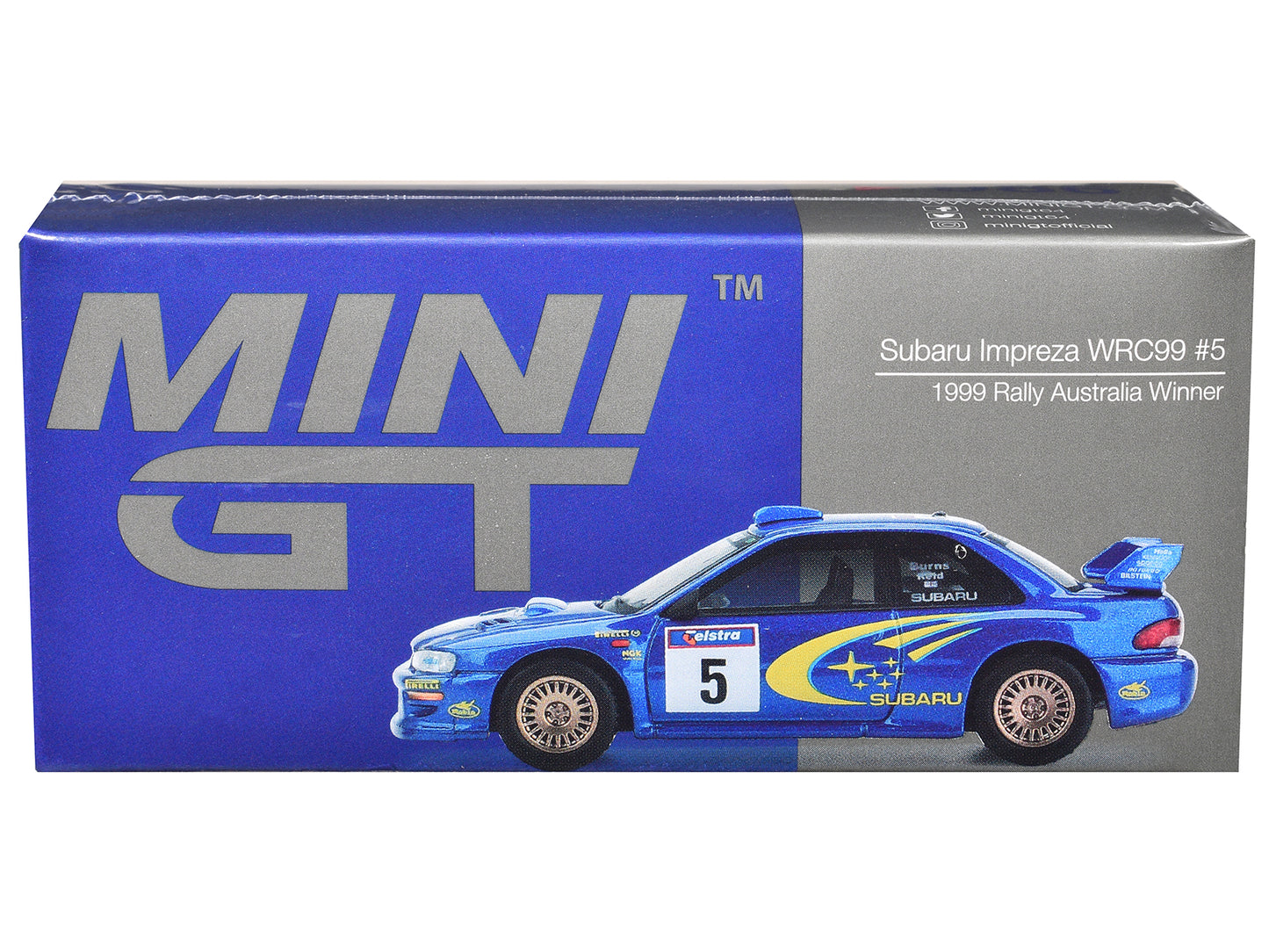 Subaru Impreza WRC99 #5 Richard Burns - Robert Reid Winner &quot;Rally Australia&quot; (1999) Limited Edition 1/64 Diecast Model Car by Mini GT