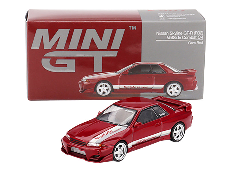 Nissan Skyline GT-R (R32) RHD (Right Hand Drive) &quot;Veilside Combat C-I&quot; Gem Red Metallic Limited Edition 1/64 Diecast Model Car by Mini GT