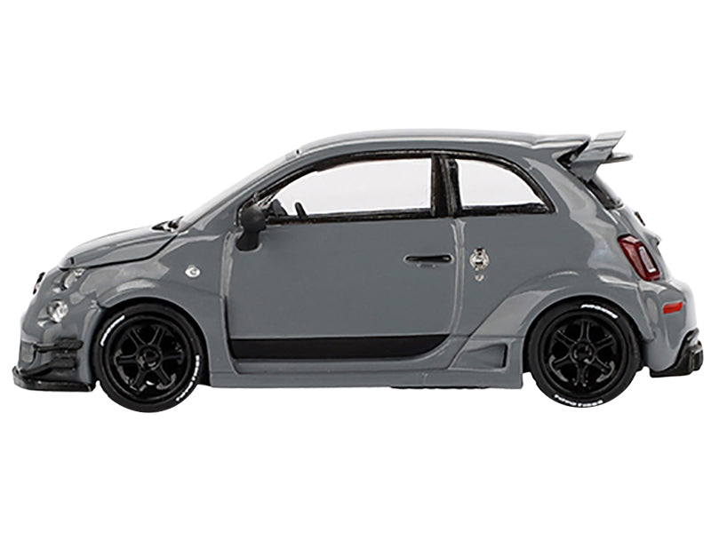 ABARTH 595 #49 &quot;LB-Works x Abas Works&quot; Gray Limited Edition 1/64 Diecast Model Car by Mini GT