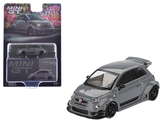 ABARTH 595 #49 &quot;LB-Works x Abas Works&quot; Gray Limited Edition 1/64 Diecast Model Car by Mini GT