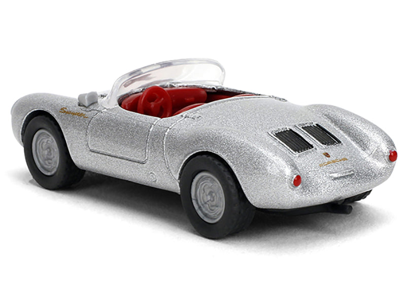 1955 Porsche 550 Spyder Silver Metallic with Red Interior &quot;Collection&quot; Series 1/64 Diecast Model Car by Majorette