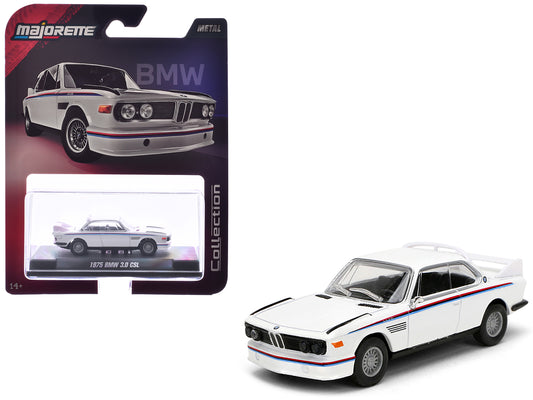1975 BMW 3.0 CSL White with Red and Blue Stripes &quot;Collection&quot; Series 1/64 Diecast Model Car by Majorette