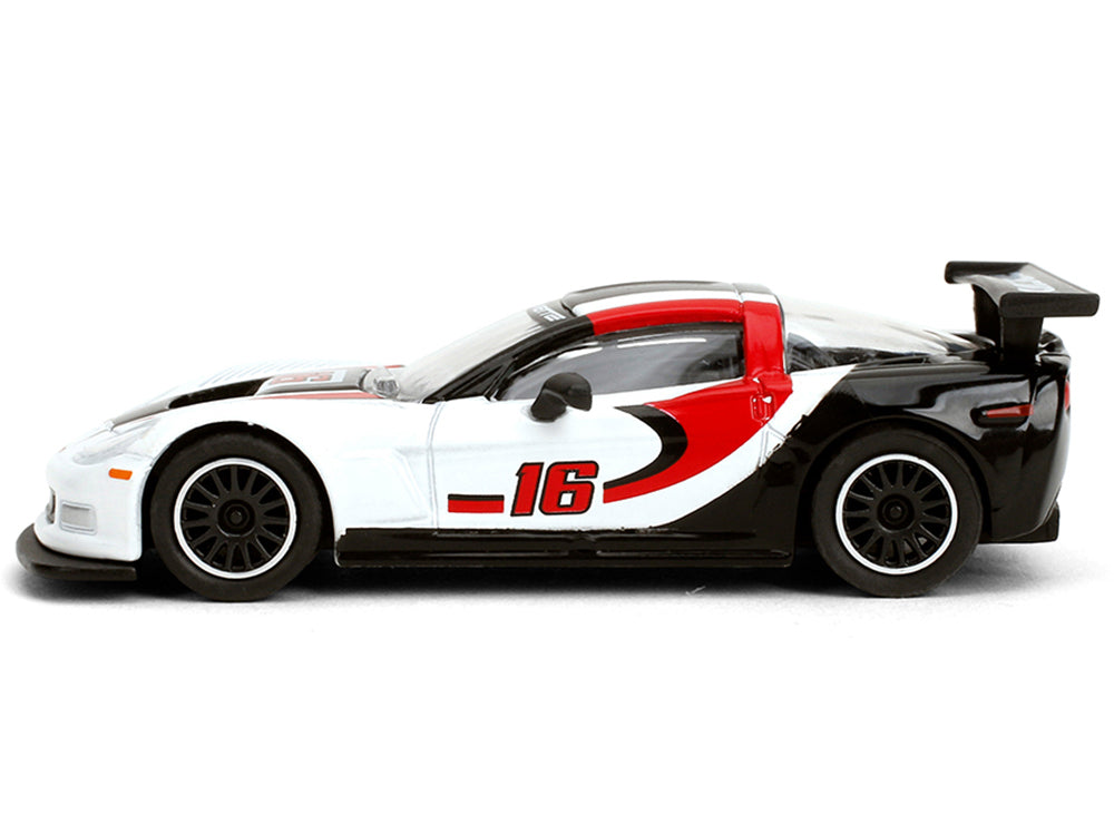 2005 Chevrolet Corvette C6R #16 White with Black and Red Graphics &quot;Collection&quot; Series 1/64 Diecast Model Car by Majorette