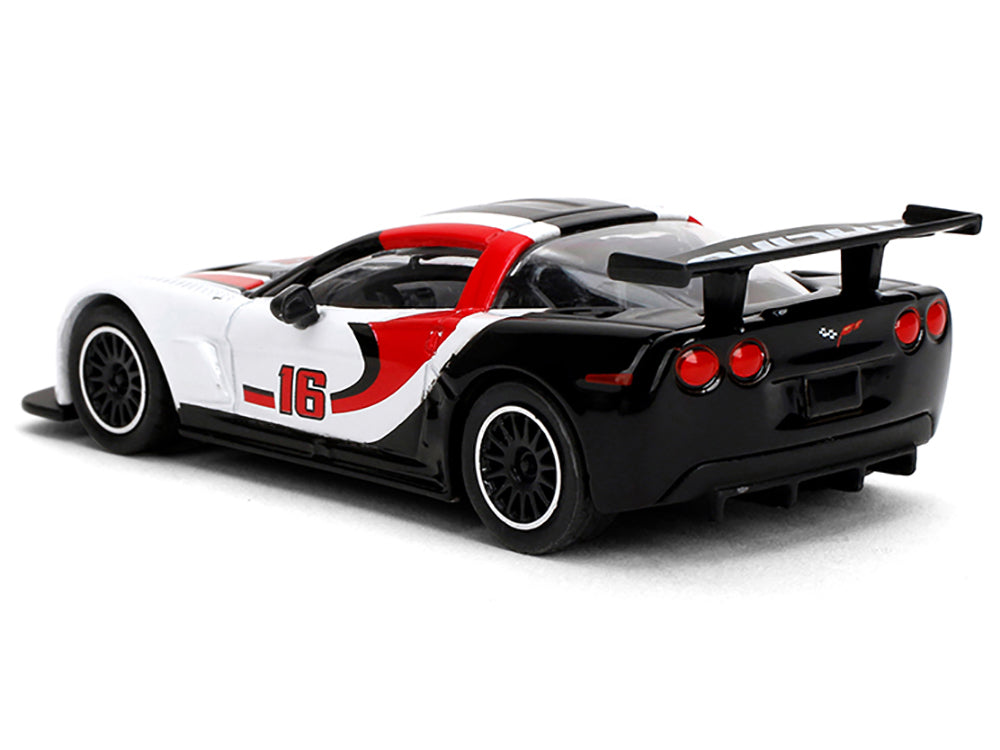 2005 Chevrolet Corvette C6R #16 White with Black and Red Graphics &quot;Collection&quot; Series 1/64 Diecast Model Car by Majorette