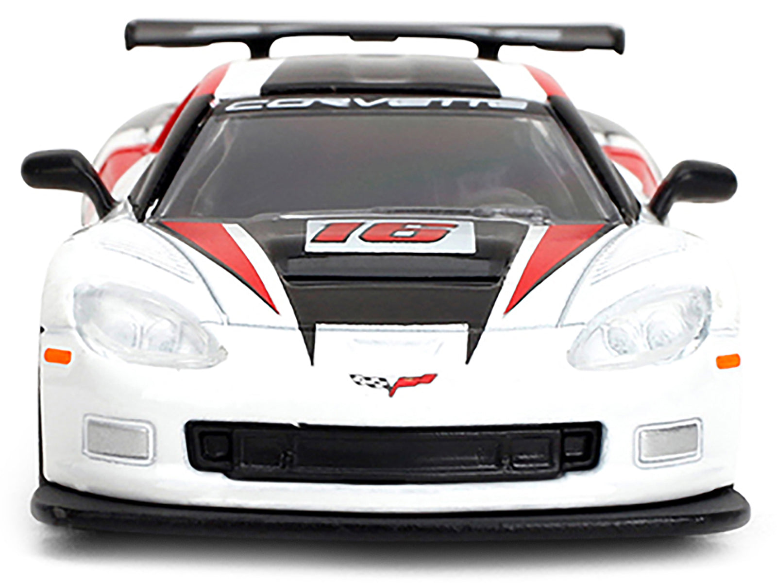 2005 Chevrolet Corvette C6R #16 White with Black and Red Graphics &quot;Collection&quot; Series 1/64 Diecast Model Car by Majorette