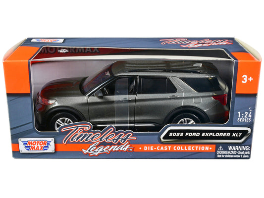 2022 Ford Explorer XLT Gray Metallic &quot;Timeless Legends&quot; Series 1/24 Diecast Model Car by Motormax