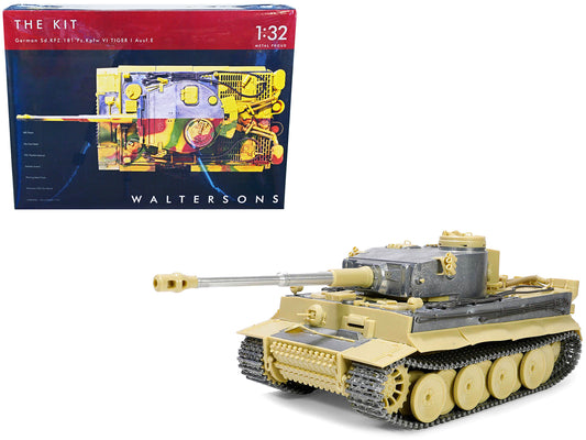 Skill 4 Model Kit German Sd.Kfz.181 Pz.Kpfw VI Tiger I (Early Production Model) Heavy Tank &quot;Schwere Panzerabteilung 505 No. 100 Kursk&quot; (July 1943) 1/32 Scale Model by Metal Proud