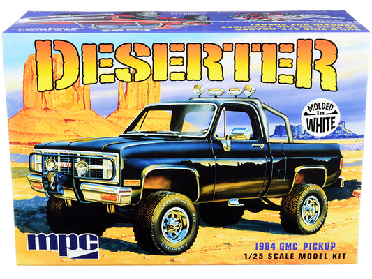 Skill 2 Model Kit 1984 GMC Pickup Truck (Molded in White) &quot;Deserter&quot; 1/25 Scale Model by MPC