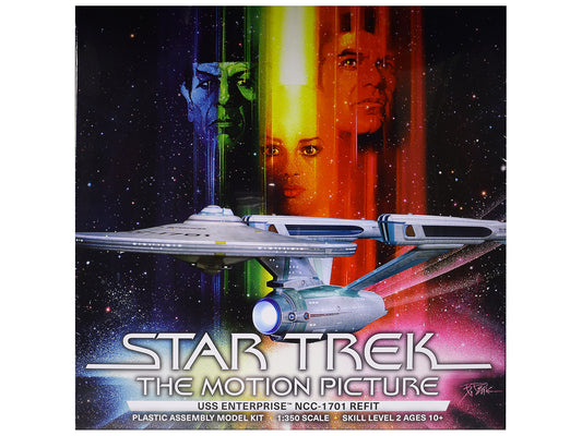 Skill 2 Model Kit U.S.S. Enterprise NCC-1701 Refit Spaceship &quot;Star Trek: The Motion Picture&quot; (1979) Movie 1/350 Scale Model by Polar Lights