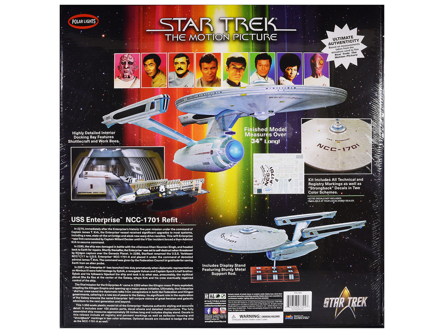 Skill 2 Model Kit U.S.S. Enterprise NCC-1701 Refit Spaceship &quot;Star Trek: The Motion Picture&quot; (1979) Movie 1/350 Scale Model by Polar Lights