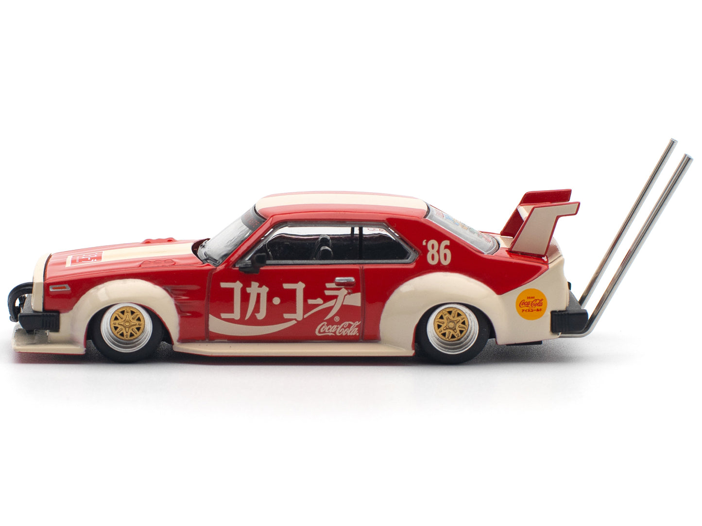 Skyline GT-R V8 Drift &quot;Hakosuka&quot; RHD (Right Hand Drive) &quot;Coca-Cola (Japan)&quot; Red and Cream 1/64 Diecast Model Car by Pop Race