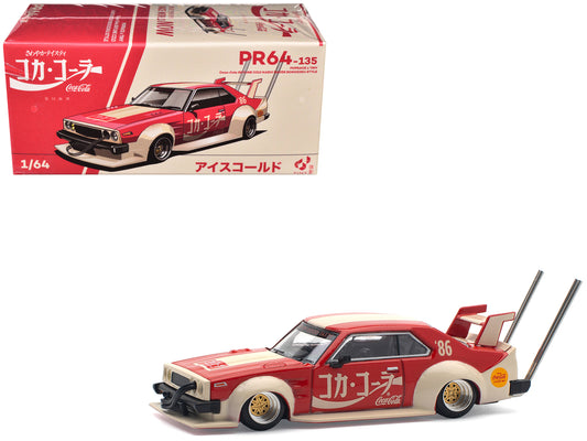 Skyline GT-R V8 Drift &quot;Hakosuka&quot; RHD (Right Hand Drive) &quot;Coca-Cola (Japan)&quot; Red and Cream 1/64 Diecast Model Car by Pop Race