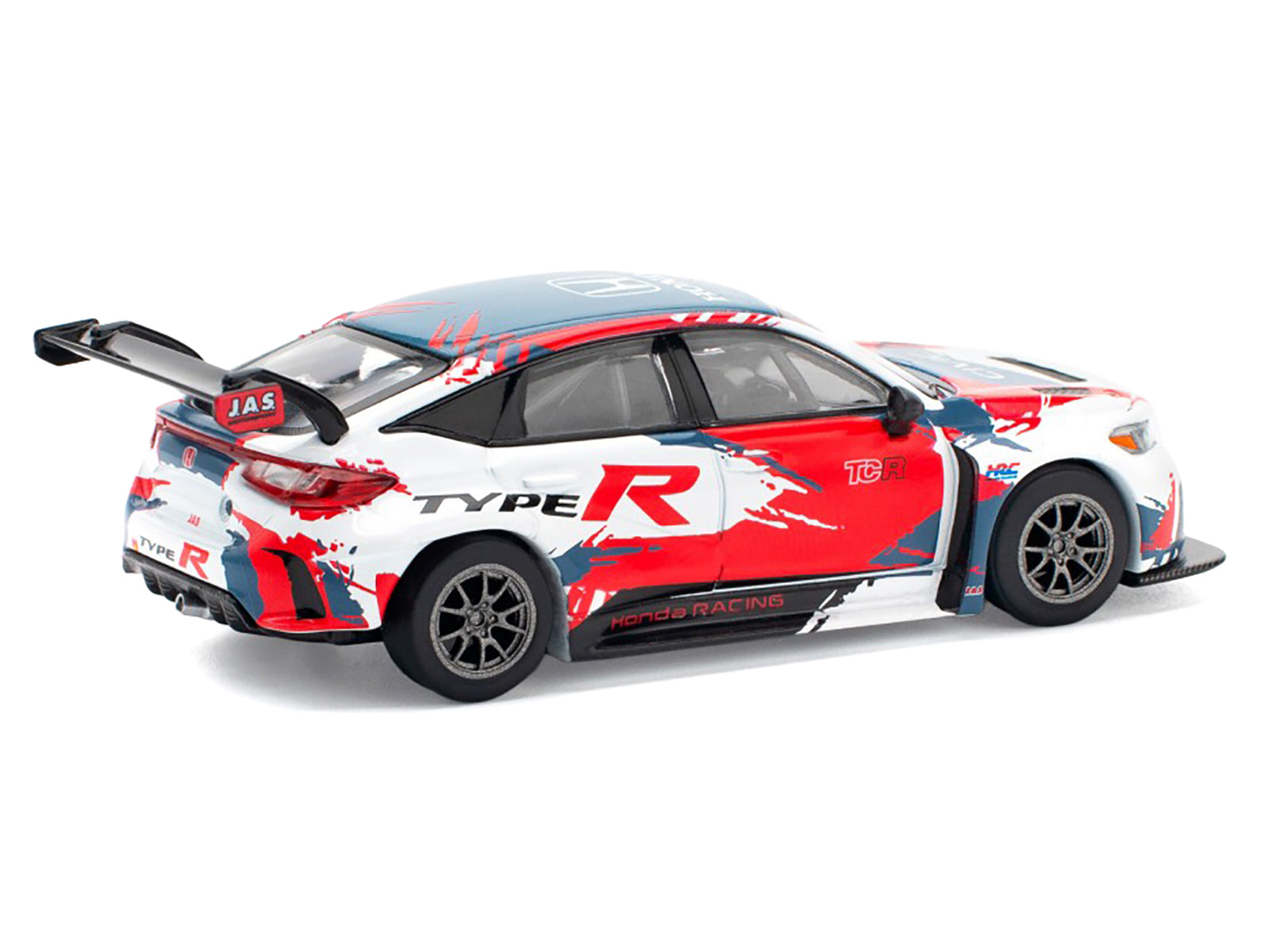 Honda Civic Type R TCR &quot;Presentation&quot; White with Graphics 1/64 Diecast Model Car by Pop Race