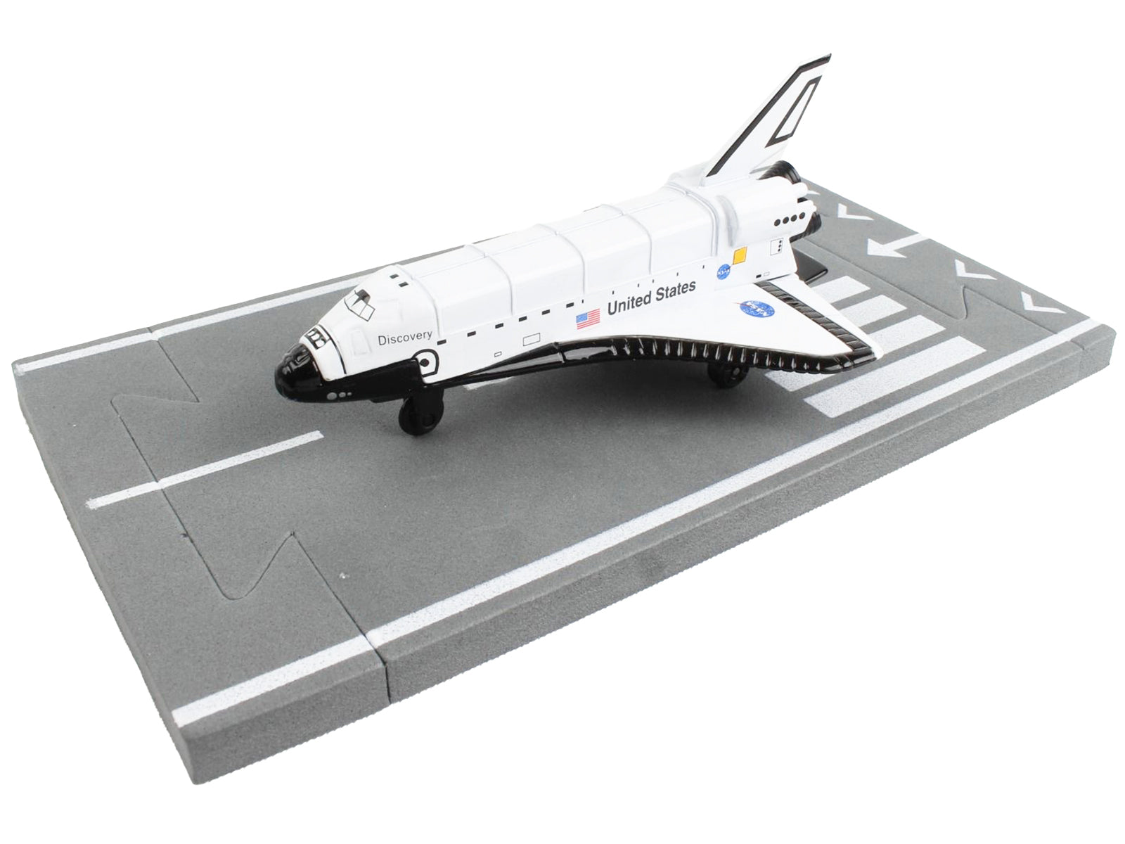 NASA &quot;Discovery&quot; Space Shuttle White &quot;United States&quot; with Runway Section Diecast Model Airplane by Runway24