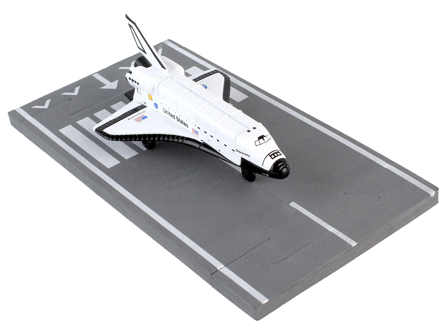 NASA &quot;Discovery&quot; Space Shuttle White &quot;United States&quot; with Runway Section Diecast Model Airplane by Runway24
