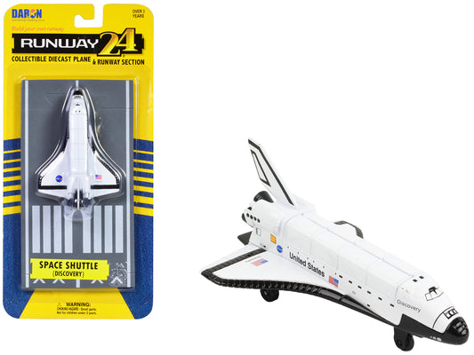 NASA &quot;Discovery&quot; Space Shuttle White &quot;United States&quot; with Runway Section Diecast Model Airplane by Runway24