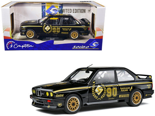 1990 BMW E30 M3 Black &quot;Solido 90th Anniversary&quot; Livery Limited Edition &quot;Competition&quot; Series 1/18 Diecast Model Car by Solido