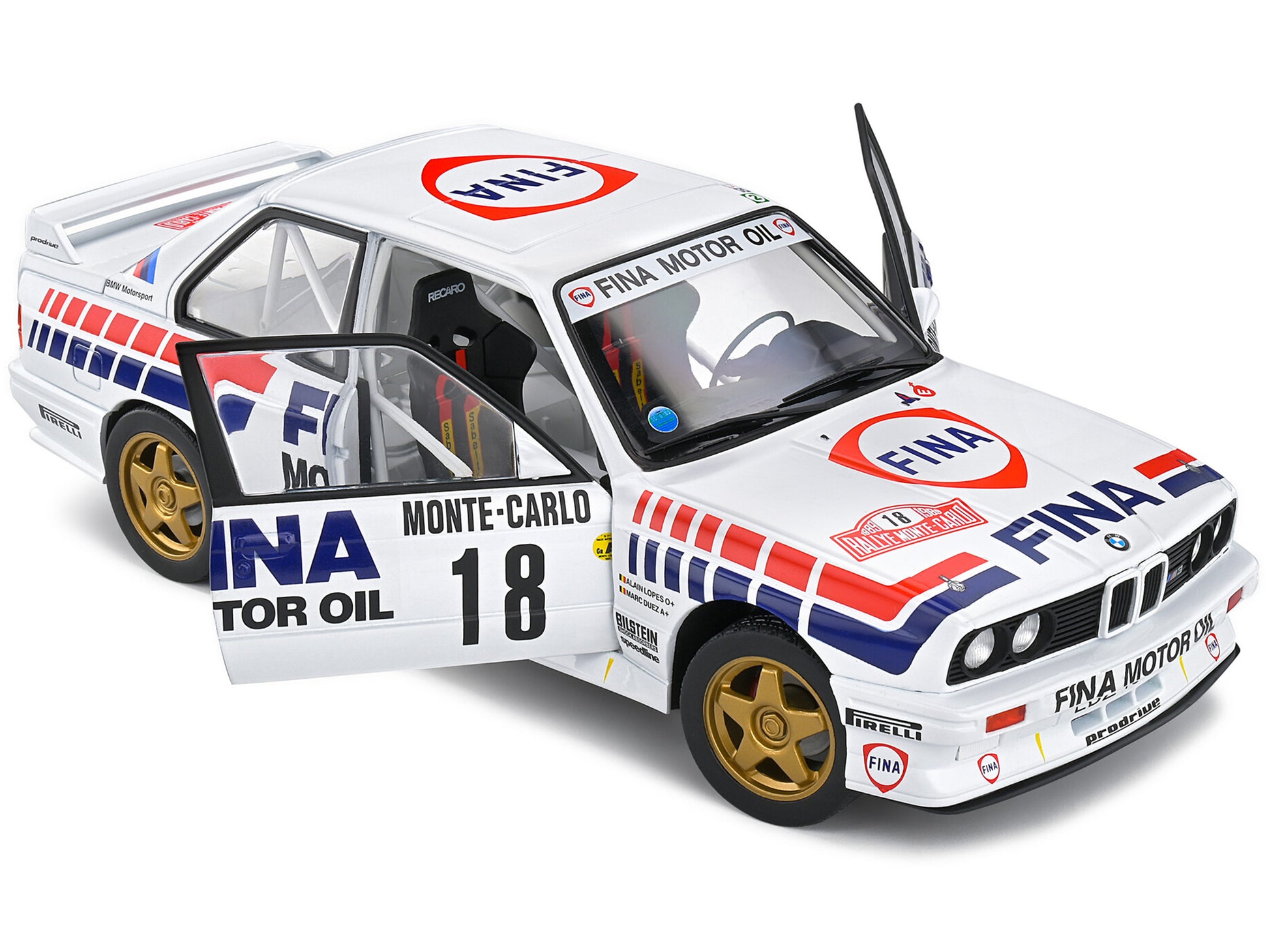 BMW E30 M3 Gr.A #18 Marc Duez - Alain Lopes &quot;Rally Monte-Carlo&quot; (1989) &quot;Competition&quot; Series 1/18 Diecast Model Car by Solido