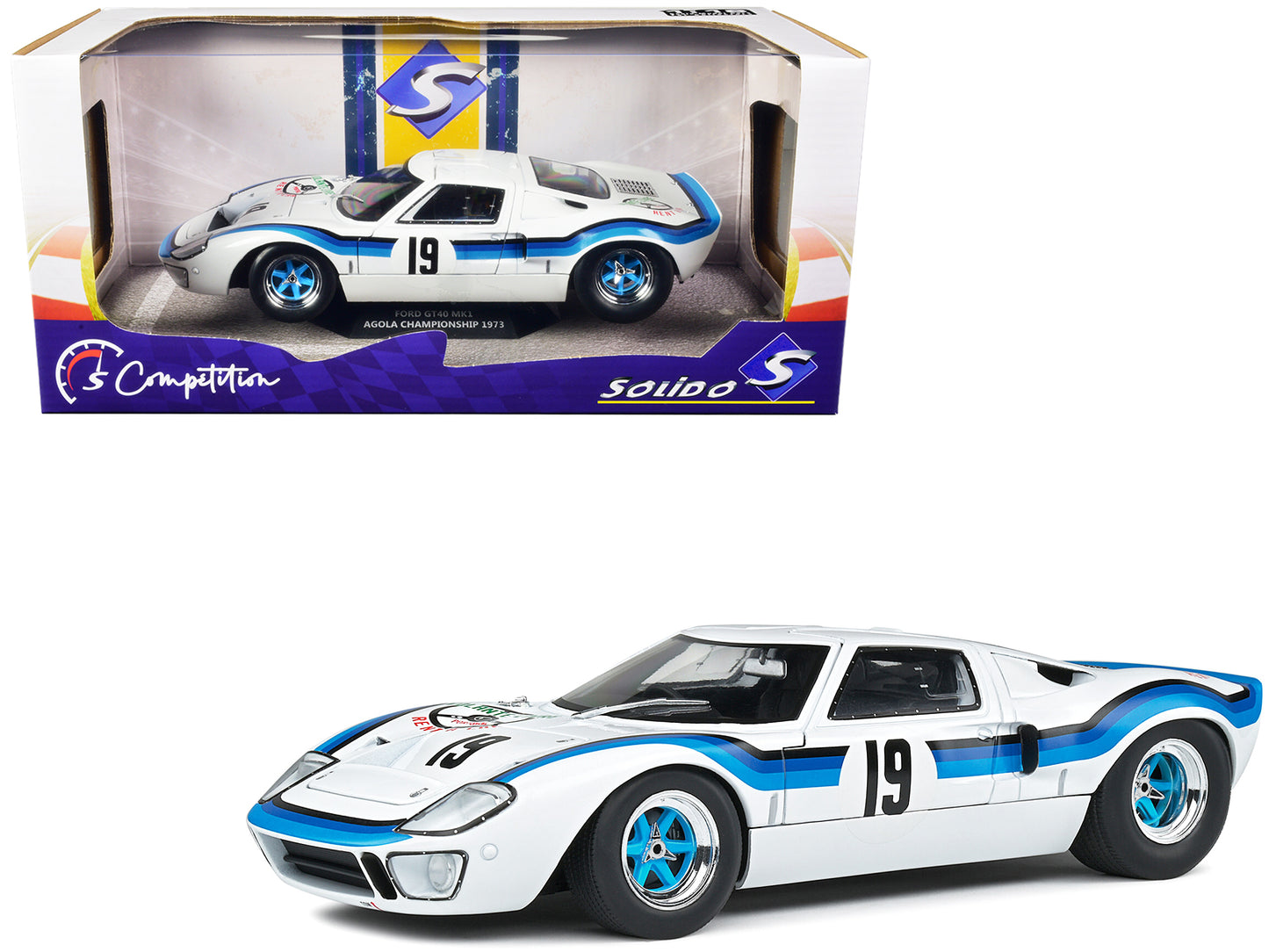 Ford GT40 MK.1 RHD (Right Hand Drive) #19 Emilio Marta &quot;Angola Championship&quot; (1973) &quot;Competition&quot; Series 1/18 Diecast Model Car by Solido