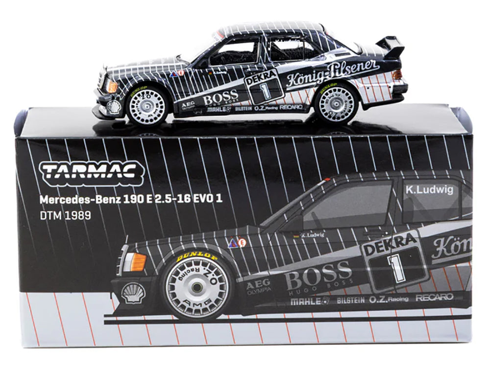 Mercedes-Benz 190 E 2.5-16 EVO 1 #1 Klaus Ludwig &quot;Deutsche Tourenwagen Meisterschaft (DTM)&quot; (1989) &quot;Global64&quot; Series 1/64 Diecast Model by Tarmac Works