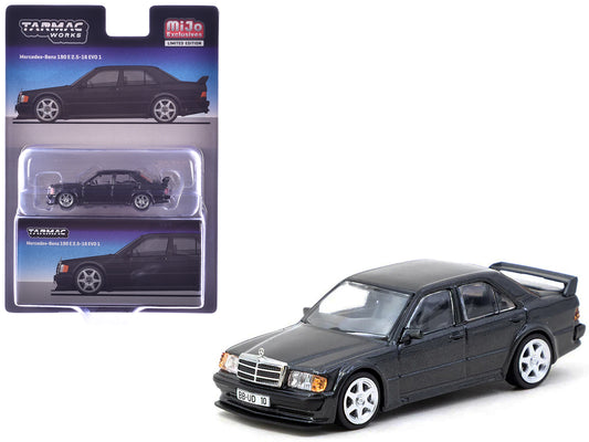 Mercedes-Benz 190 E 2.5-16 EVO 1 Blue-Black Metallic &quot;Global64&quot; Series 1/64 Diecast Model by Tarmac Works