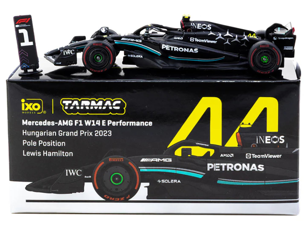 Mercedes-AMG F1 W14 E Performance #44 Lewis Hamilton Pole Position Formula One F1 &quot;Hungarian GP&quot; (2023) &quot;Global64&quot; Series 1/64 Diecast Model Car by Tarmac Works